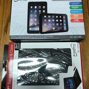 7in tablet and leather keyboard case